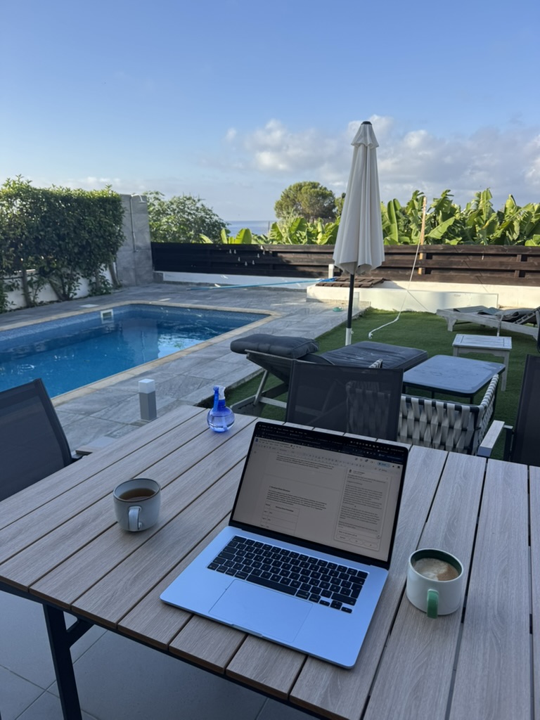 Workspace by the pool